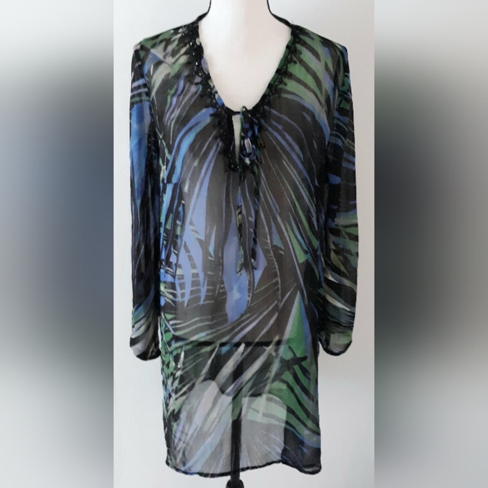 Soaked Beaded Swimsuit Cover Up